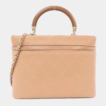 Chanel Pink Lambskin Leather Handbag