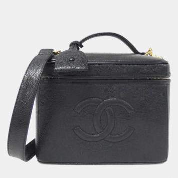 Pre Owned  Chanel Black Caviar Leather Handbag