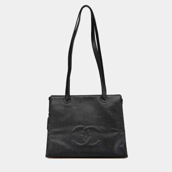 Pre Owned Chanel Black Caviar Leather CC Tote Bag
