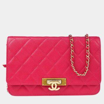 Chanel Pink Calfskin CC Logo WOC