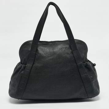Pre Owned Chanel Black 31 Rue Cambon Embossed Leather Large Satchel