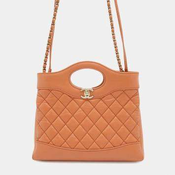  Chanel Orange Calf Leather Mini Chanel31 Mini Shopping Bag 