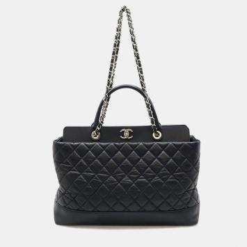 Pre Owned Chanel Black Leather Portobello Tote Bag