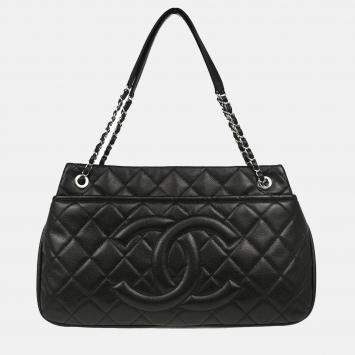 Pre Owned Chanel Black Caviar Leather Timeless Soft Chain Tote Bag