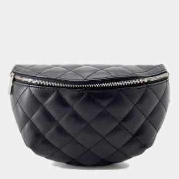 Pre Owned Chanel Black Lambskin Uniform Crossbody Bag