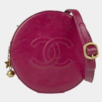 مملوكة مسبقًا Chanel Bordeaux Leather Round Chain Shoulder Bag