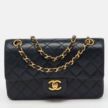 Chanel Black Quilted Leather Small Classic Double Flap Bag