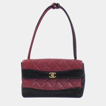 Pre Owned Chanel Black Leather Shoulder Bag