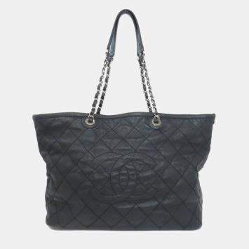 Pre Owned Chanel Matelasse Tote Bag Grained Calfskin