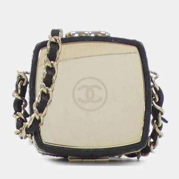 Pre Owned Chanel Black Leather Chain Clutch
