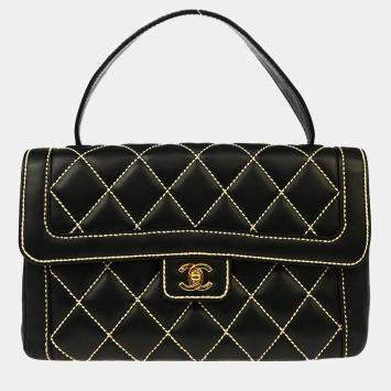 Chanel Black Calfskin Wild Stitch Handbag