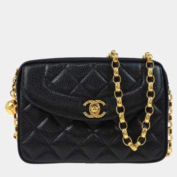 Pre Owned Chanel Black Calfskin Mini Camera Bag 