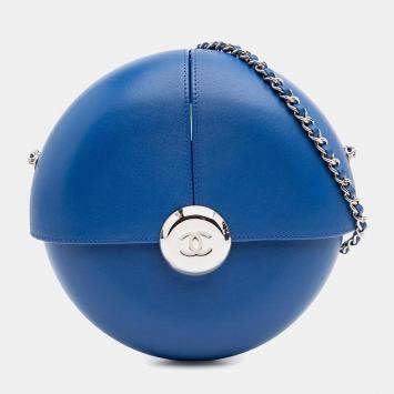 Pre Owned Chanel Blue Lambskin Evening In The Air Crossbody