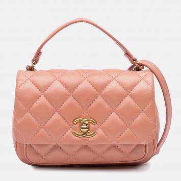 Chanel Pink Mini Lambskin Business Affinity Top Handle Bag