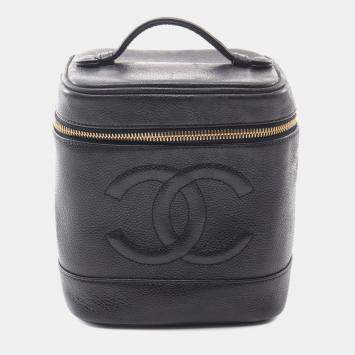 Chanel Black CC Caviar Vanity Case