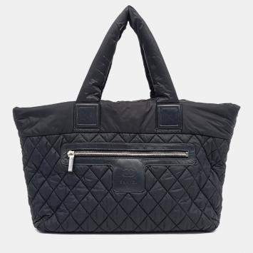 Pre Owned Chanel Black Nylon Cocoon Bag