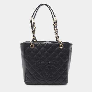 Chanel Black Leather PST Chain Shoulder Bag
