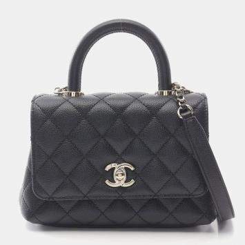 Chanel Black Leather Coco Handle XXS Shoulder Bag  