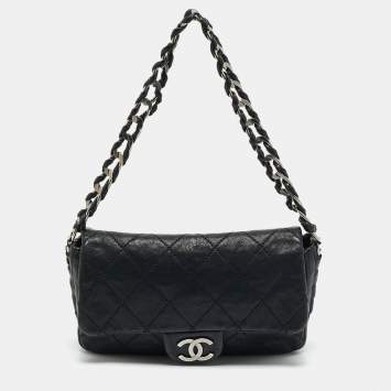 Pre Owned Chanel Black Quilted Leather Modern Chain Flap Bag