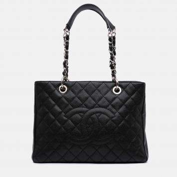 Pre Owned Chanel Black Caviar Grand Shopping Tote