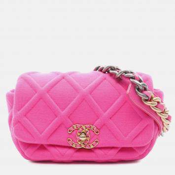 Chanel Pink Quilted Jersey 19 Belt Bag
