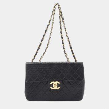 Chanel Flap Black Lambskin Shoulder Bag
