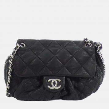 Chanel Chain Around Line Black Leather Shoulder Bag