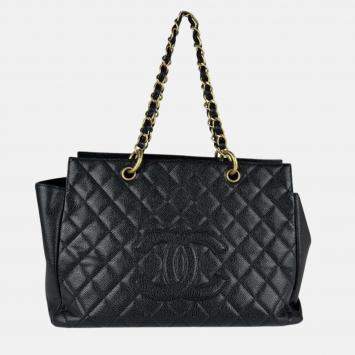 Pre Owned Chanel CC Timeless Black Leather Tote Bag