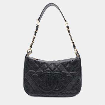 Chanel Matelasse One Belt Bag Black Caviar Leather