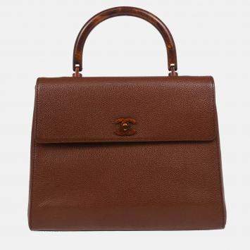 Chanel Kelly Brown Caviar Leather Handbag