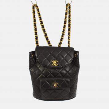Chanel Duma Large Black Lambskin Backpack