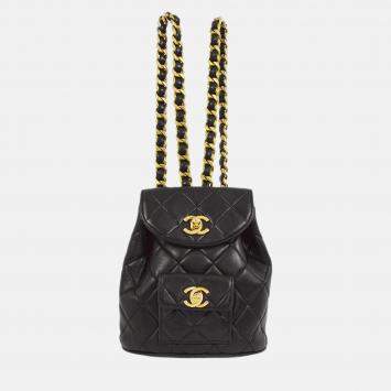 Chanel Duma Small Black Lambskin Backpack