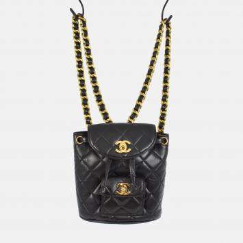 Chanel Duma Small Black Lambskin Backpack 