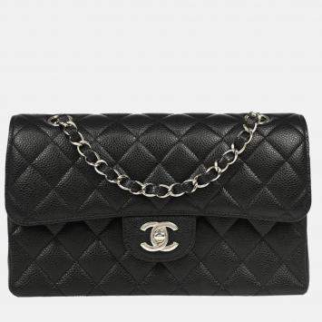 Chanel Classic Double Flap Small Black Calfskin Shoulder Bag 