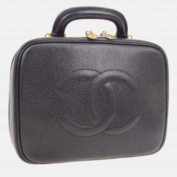 Pre Owned Chanel Black Calfskin Timeless Vanity Handbag