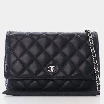 Chanel Black Lambskin Wallet On Chain (WOC)