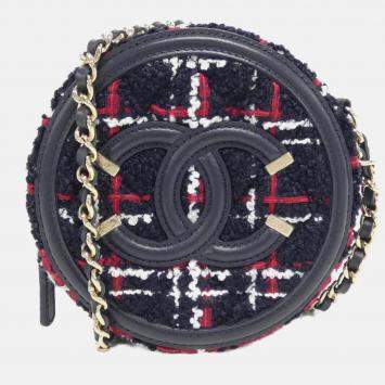 Chanel Round Multicolor Tweed Shoulder Bag