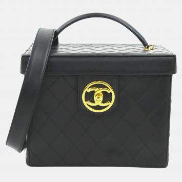 Pre Owned Chanel Vanity Black Leather Shoulder Bag