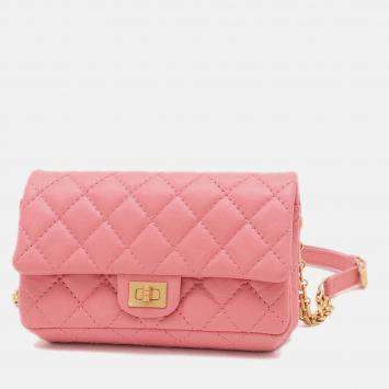 Chanel 2.55 Waist Pouch Body Bag Calfskin Pink