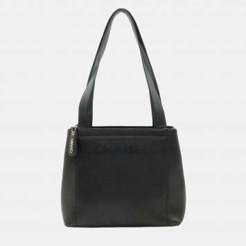 Chanel Tote Bag Caviar Skin Leather Black