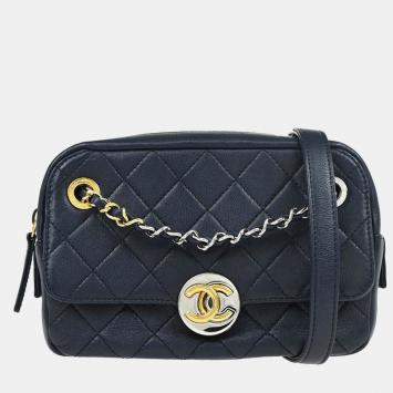 Chanel Mini Navy Lambskin Camera Bag 