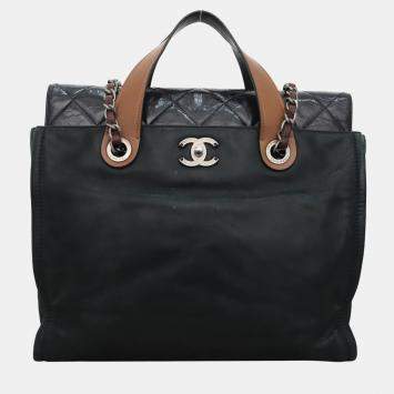 Chanel  In The Mix Black Leather Shoulder Bag