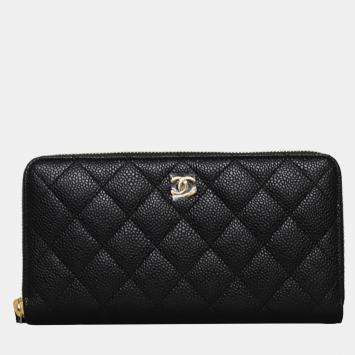 Chanel Caviar Zip-Around Long Wallet