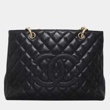 Pre Owned Chanel Caviar Black GST Bag