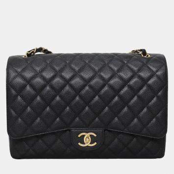 Chanel Maxi Caviar Black Double Flap Bag
