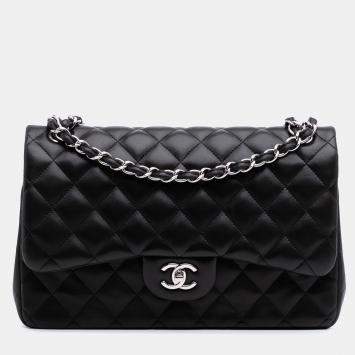 Chanel Black Jumbo Classic Lambskin Double Flap