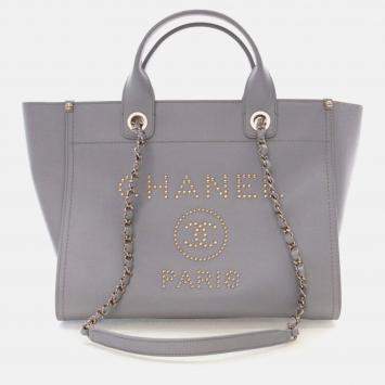 Chanel Small Grey Caviar Deauville Tote