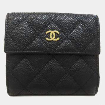 Chanel Matelasse Coco Mark Grained Calfskin Bi-Fold Wallet 