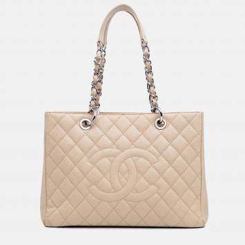 Chanel Beige Caviar Grand Shopping Tote