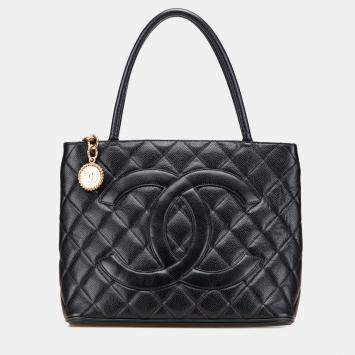 Chanel Black Caviar Medallion Tote